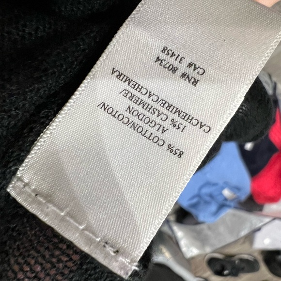 Black cotton cashmere blend  Women's Top - Picture 6 of 6